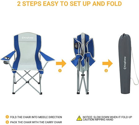 KingCamp KC3818 Classic Arms Folding Camping Chair With Mesh Cup Holder
