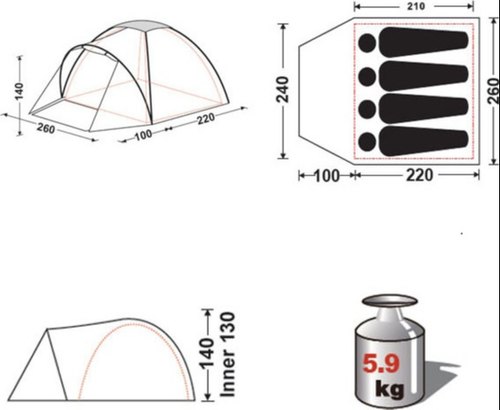 Kingcamp Holiday 4 Tent Blue KT3022