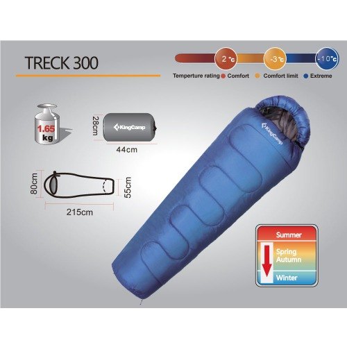 KingCamp KS3131 TRECK 300L Mummy Sleeping Bag Durable