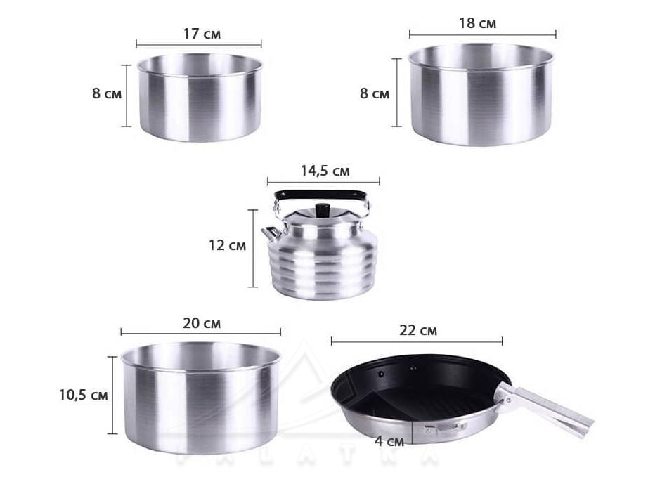 Kingcamp KP3903 Camper 4 Kettles Silver