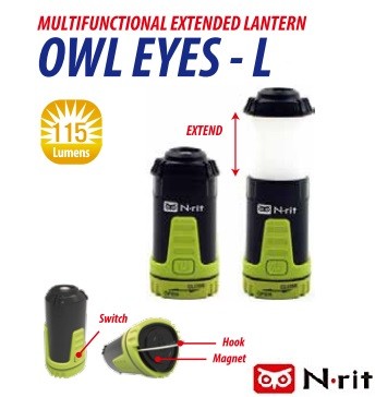 N-rit Owl eyes extendable lantern Black L