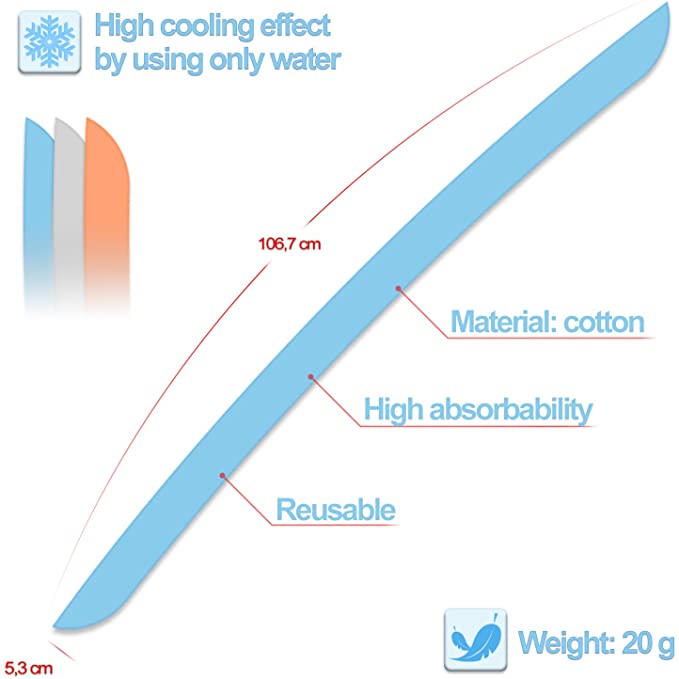 N rit Iceman cool scarf NSC303S L Blue