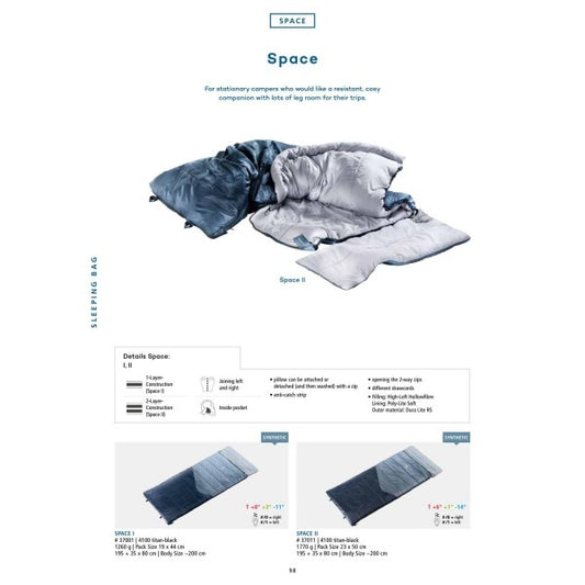 Space II Zip right sleeping bag Titan Black