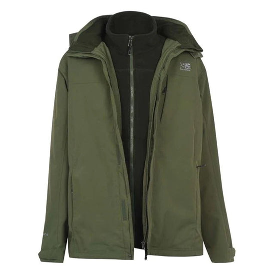 Karrimor 3 in 1 Jacket Mens Ink Green Charcoal