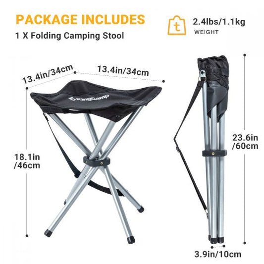 Kingcamp KC3868 Fourlegs Folding Stool Grey