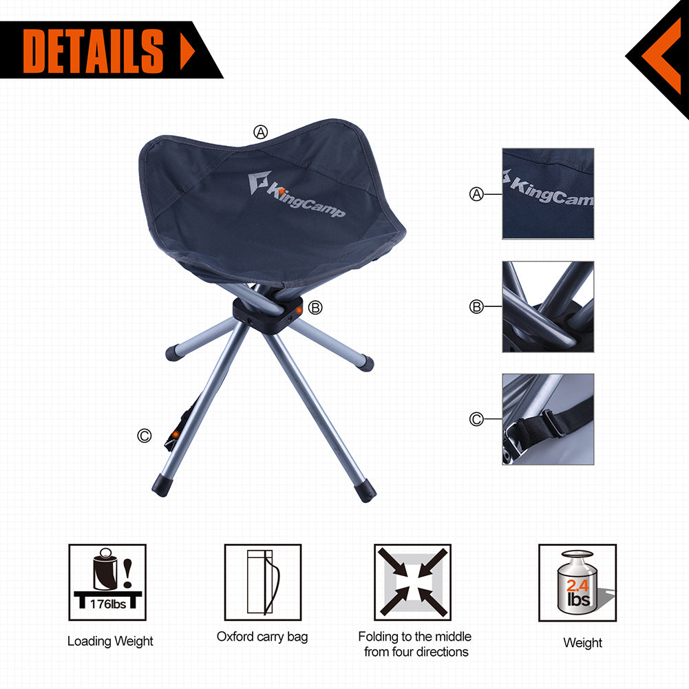 Kingcamp KC3868 Fourlegs Folding Stool Grey