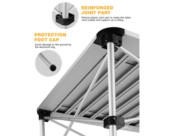 KINGCAMP KC3961 FOLDING TABLE ALUMINUM ROLL UP TOP COLLAPSIBLE