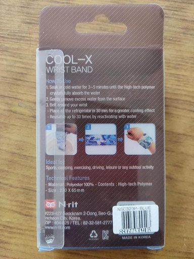 N-rit Cool Wrist Band cooling wristband Blue