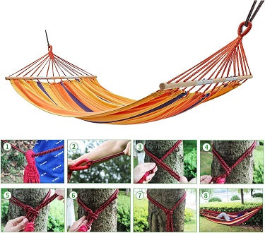 KingCamp KG3763 Canvas Hammock Orange Stripe