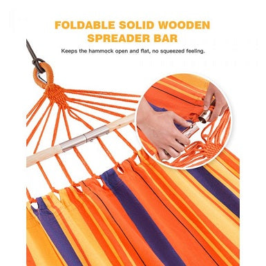KingCamp KG3763 Canvas Hammock Orange Stripe
