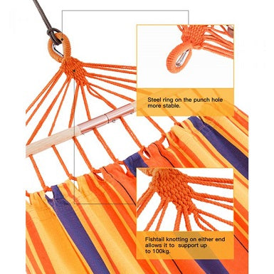 KingCamp KG3763 Canvas Hammock Orange Stripe