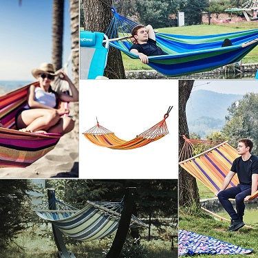 KingCamp KG3763 Canvas Hammock Orange Stripe