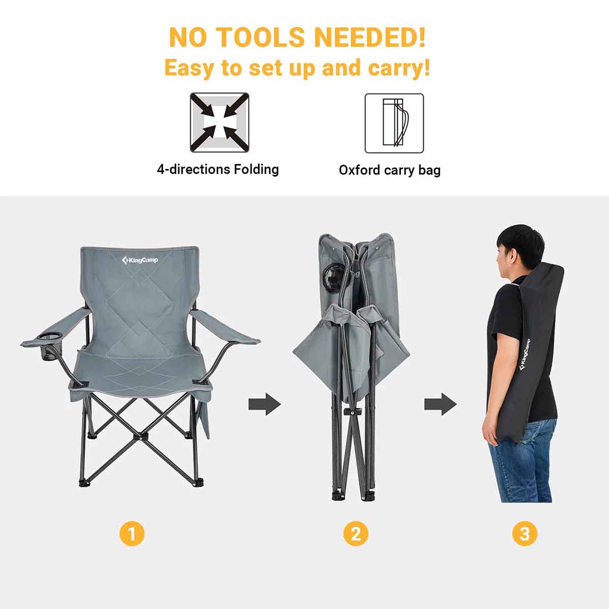 KingCamp KC2216 Lotus B10 Gray Chair