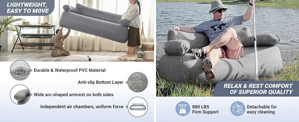 Kingcamp KE8249 Smashing DUO 70 SOFA SET Inflatable Sofa Chair