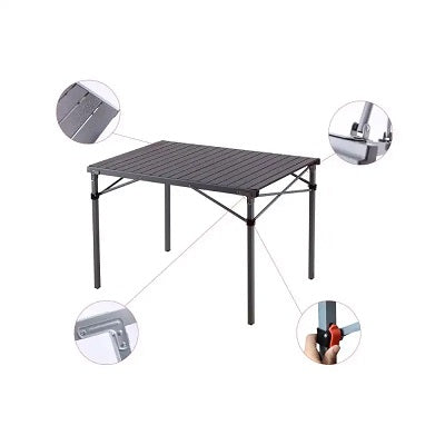 KingCamp KC3866 4 6 Person Aluminum Alloy Table Silver Black