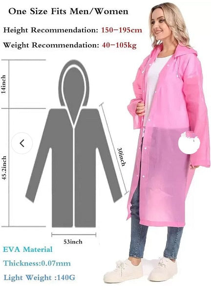 Outdoor Revolution Rain Coat Waterproof Hooded Outdoor Unisex Pink