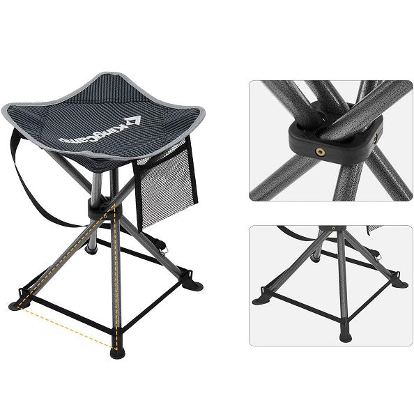 KingCamp KC2024 Lotus Camping folding stool BlackStrips