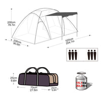 KingCamp Bari 6-person two-bedroom tent KT3031 BT03