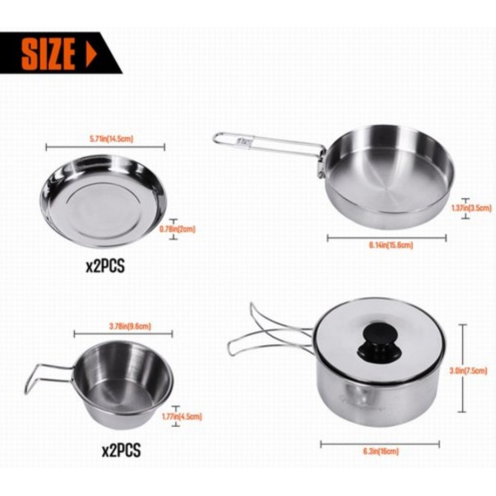Kingcamp KP3914 Backpacker III Stainless Steel Cooking Pot Silver