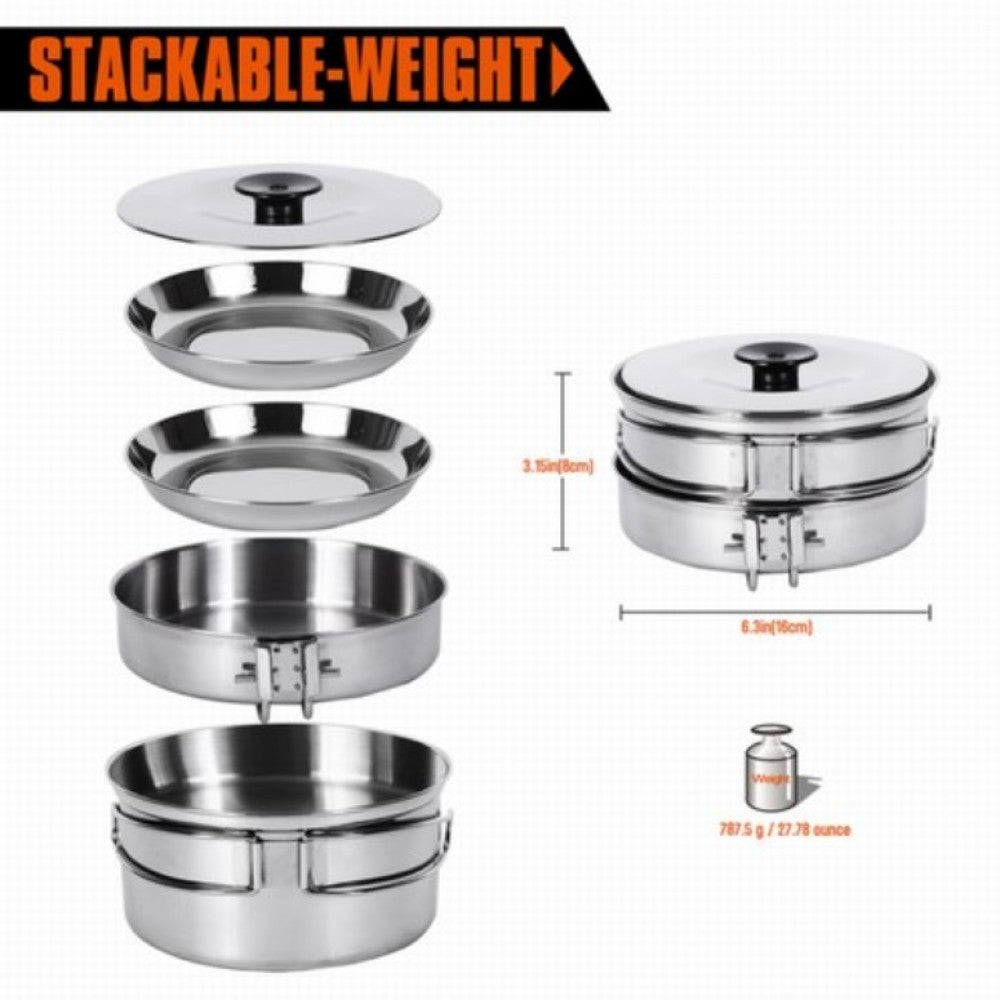 Kingcamp KP3914 Backpacker III Stainless Steel Cooking Pot Silver