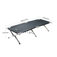 KingCamp KC3806 Aluminum Folding Camping Bed Black Grey