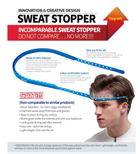 N Rit Sweat Stopper Band Blue NRC5062SS BLU