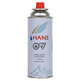 Butane Gas Cartridge 250gm 500ml Bottle White