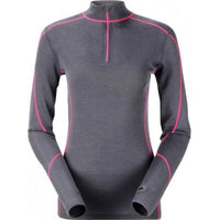 Merino Wool Contrast Stitch Zip Top Ladies