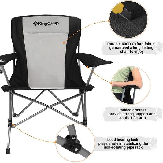 Kingcamp KC3849 Comfort Arm Chair Black Grey