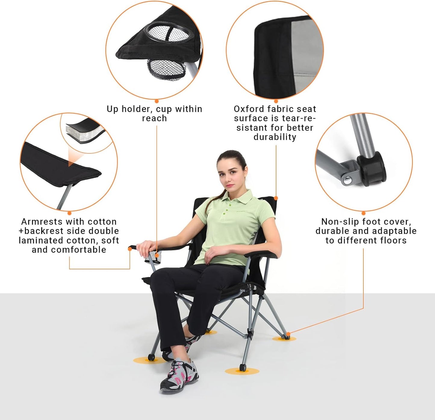 Kingcamp KC3849 Comfort Arm Chair Black Grey