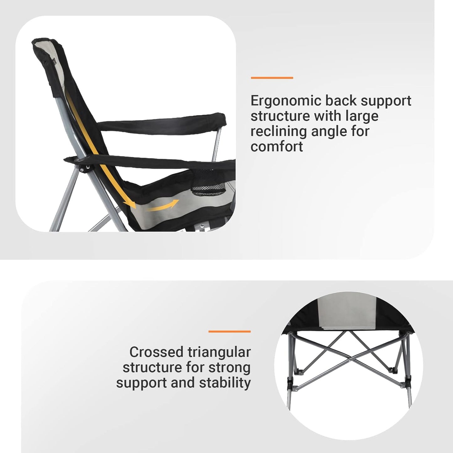 Kingcamp KC3849 Comfort Arm Chair Black Grey