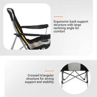 Kingcamp KC3849 Comfort Arm Chair Black Grey