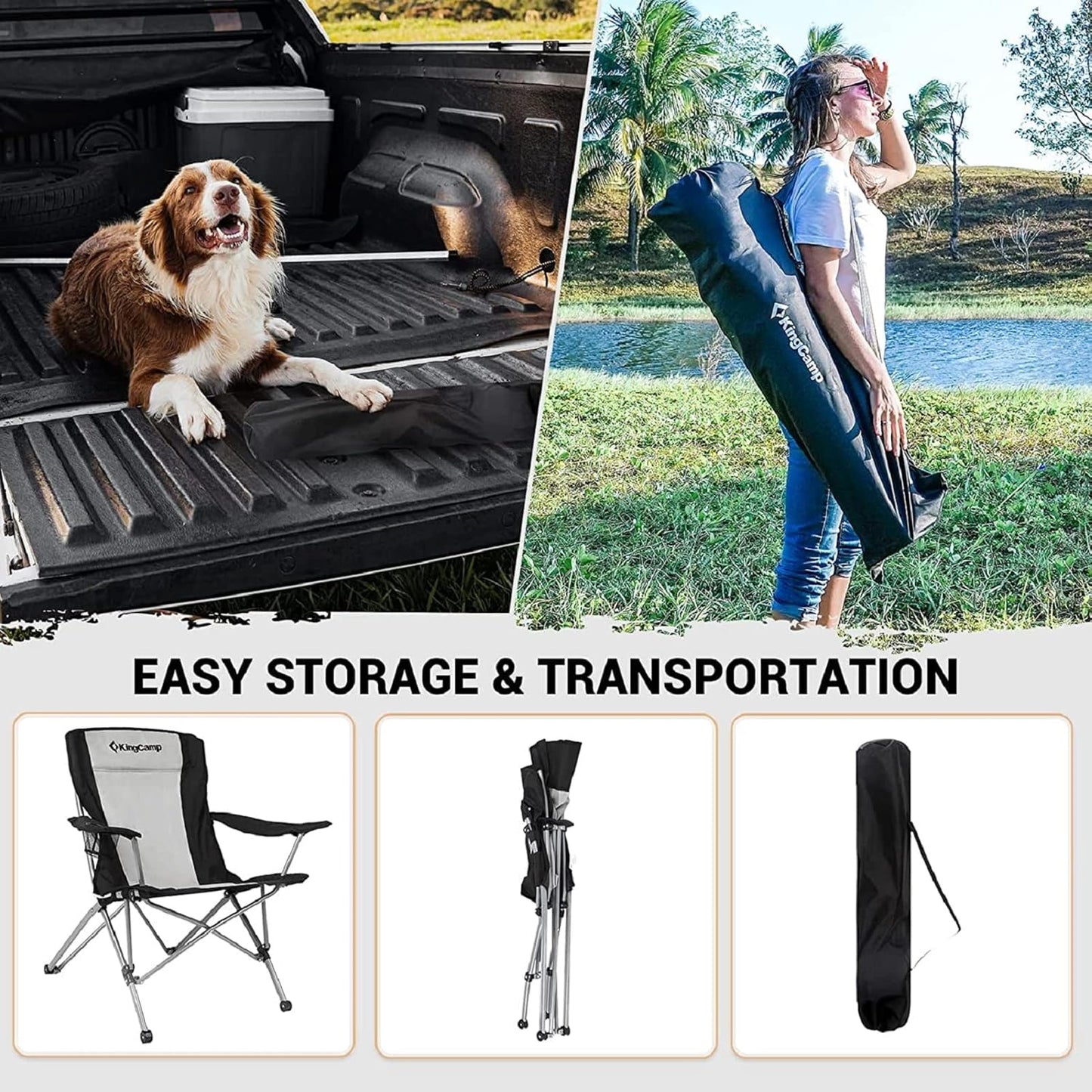 Kingcamp KC3849 Comfort Arm Chair Black Grey