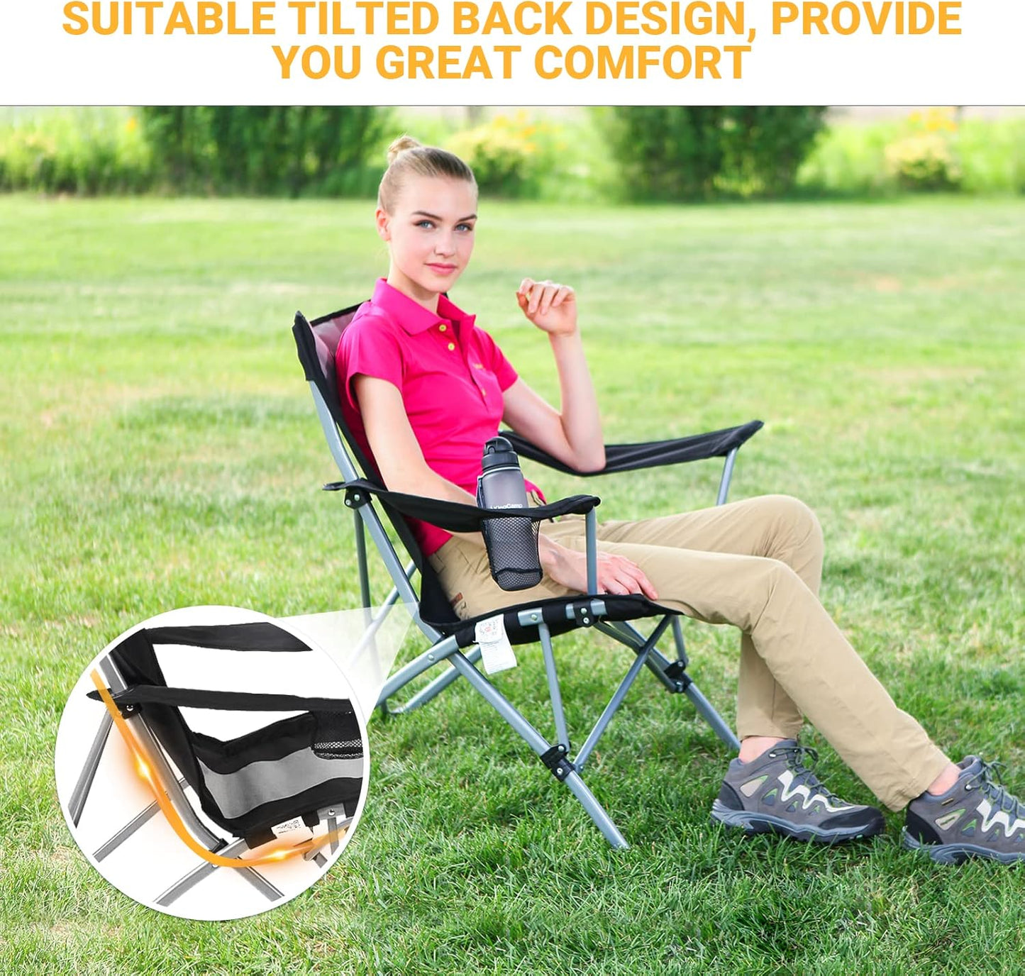 Kingcamp KC3849 Comfort Arm Chair Black Grey