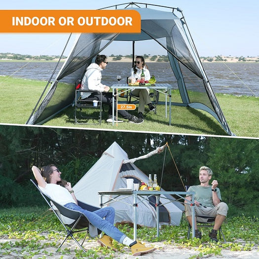 KingCamp KC3866 4 6 Person Aluminum Alloy Table Silver Black