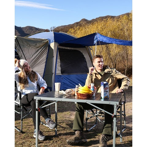 KingCamp KC3866 4 6 Person Aluminum Alloy Table Silver Black