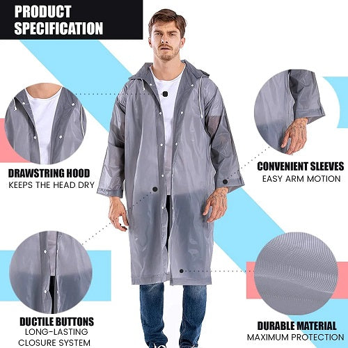 Outdoor Revolution Rain Coat Waterproof Hooded Outdoor Unisex Grey