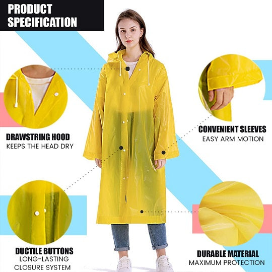 Outdoor Revolution Rain Coat Waterproof Hooded Outdoor Unisex Yellow